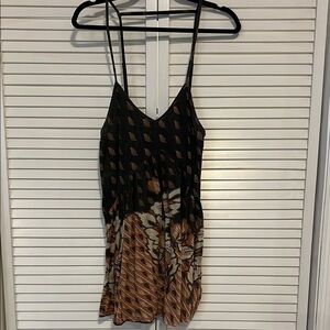 RVCA Black and Tan Patterned Dress